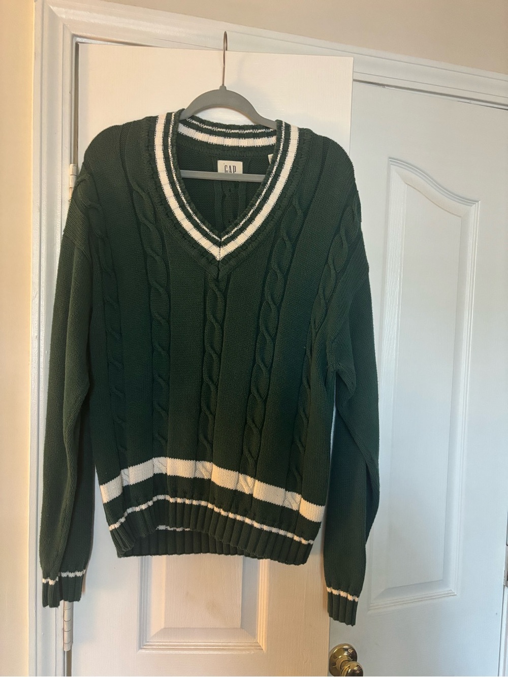 GAP Cable Knit 100% Cotton Sweater - Forest Green